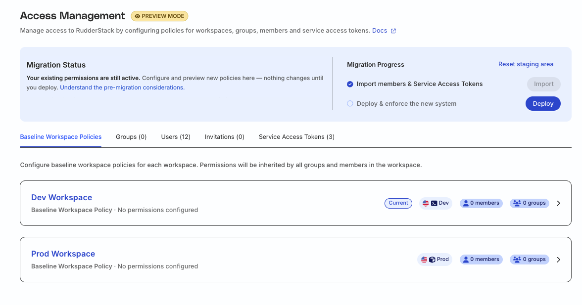 Configure baseline workspace policy
