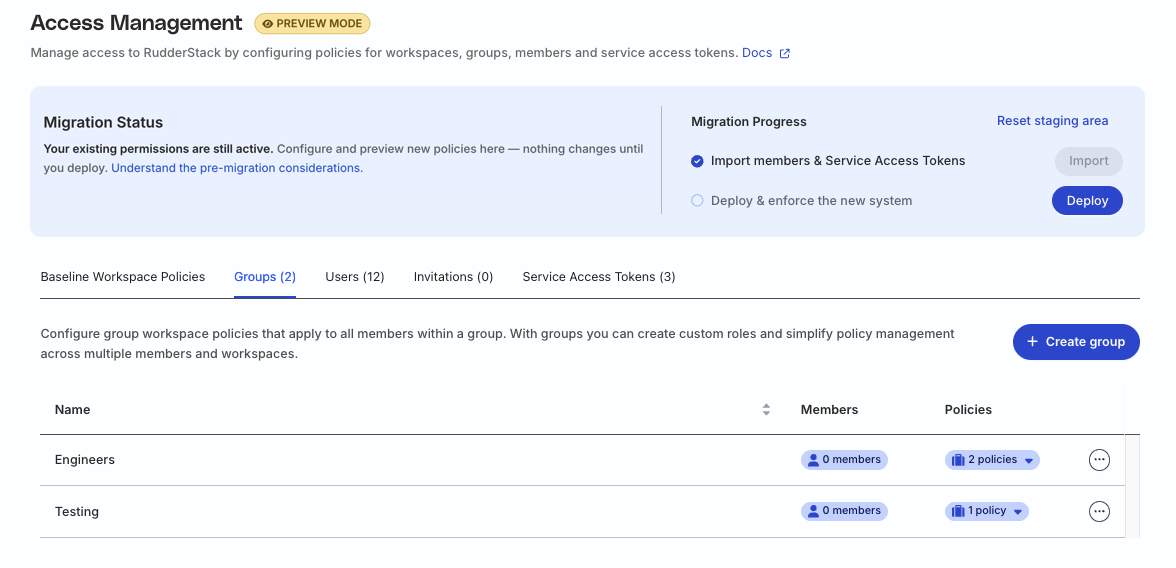 Create groups