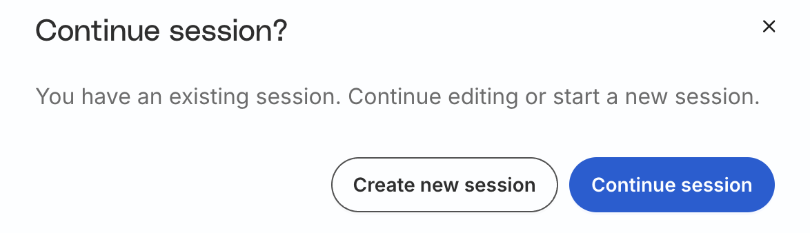 Continue session