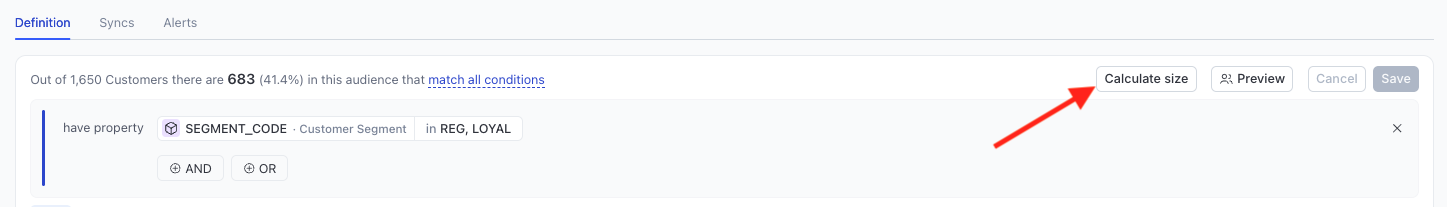 Calculate audience size