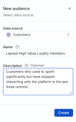 Set base definitions for the audience