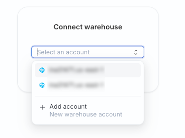 Connect warehouse account