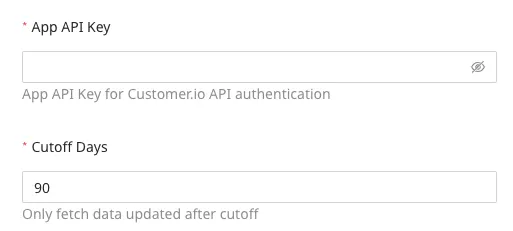 Customer.io credentials