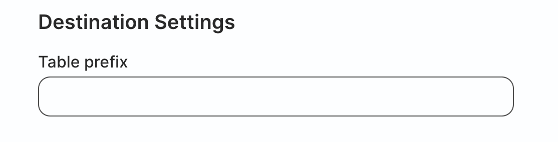 Cloud Extract table prefix