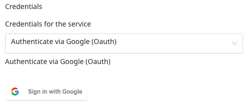 Google Analytics credentials