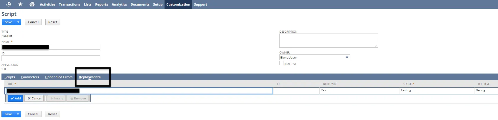 Script deployment NetSuite