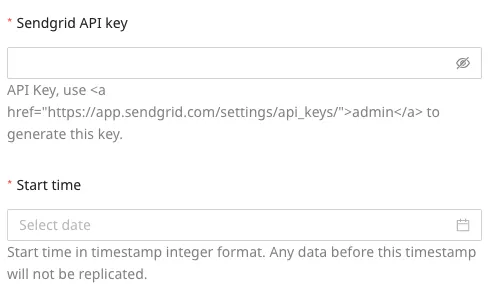 SendGrid credentials
