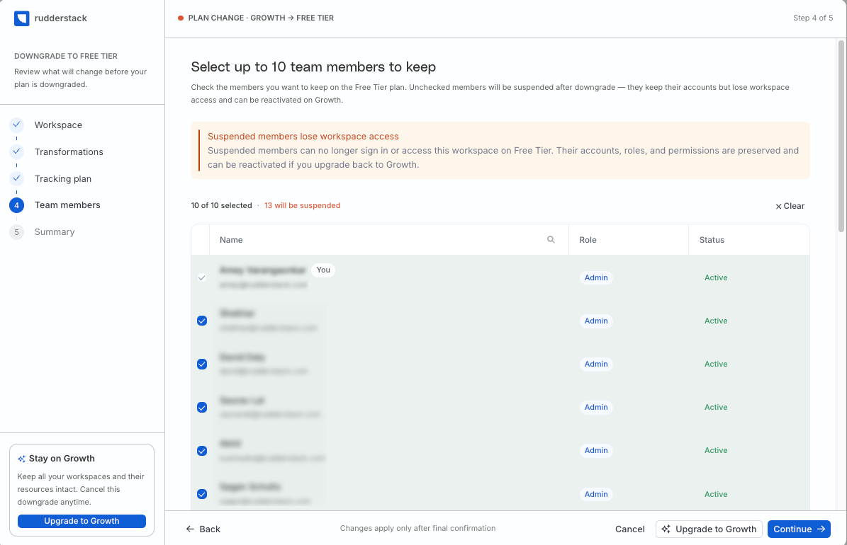 Select members to migrate