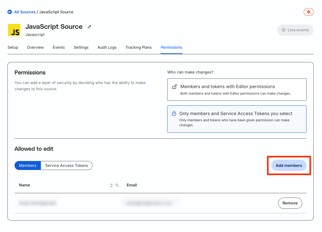 Add members option