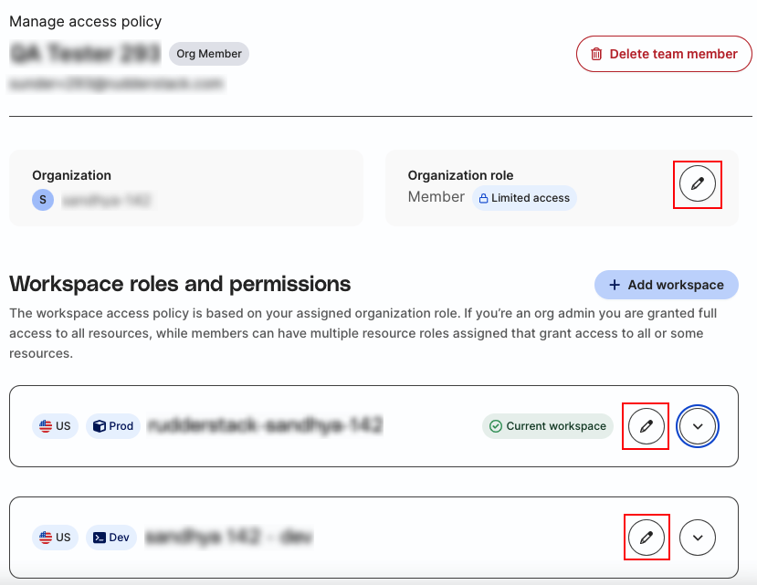 Edit access policy