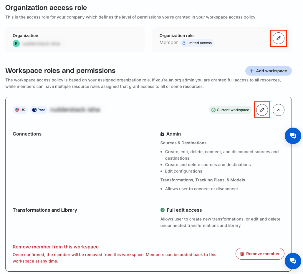Edit access policy