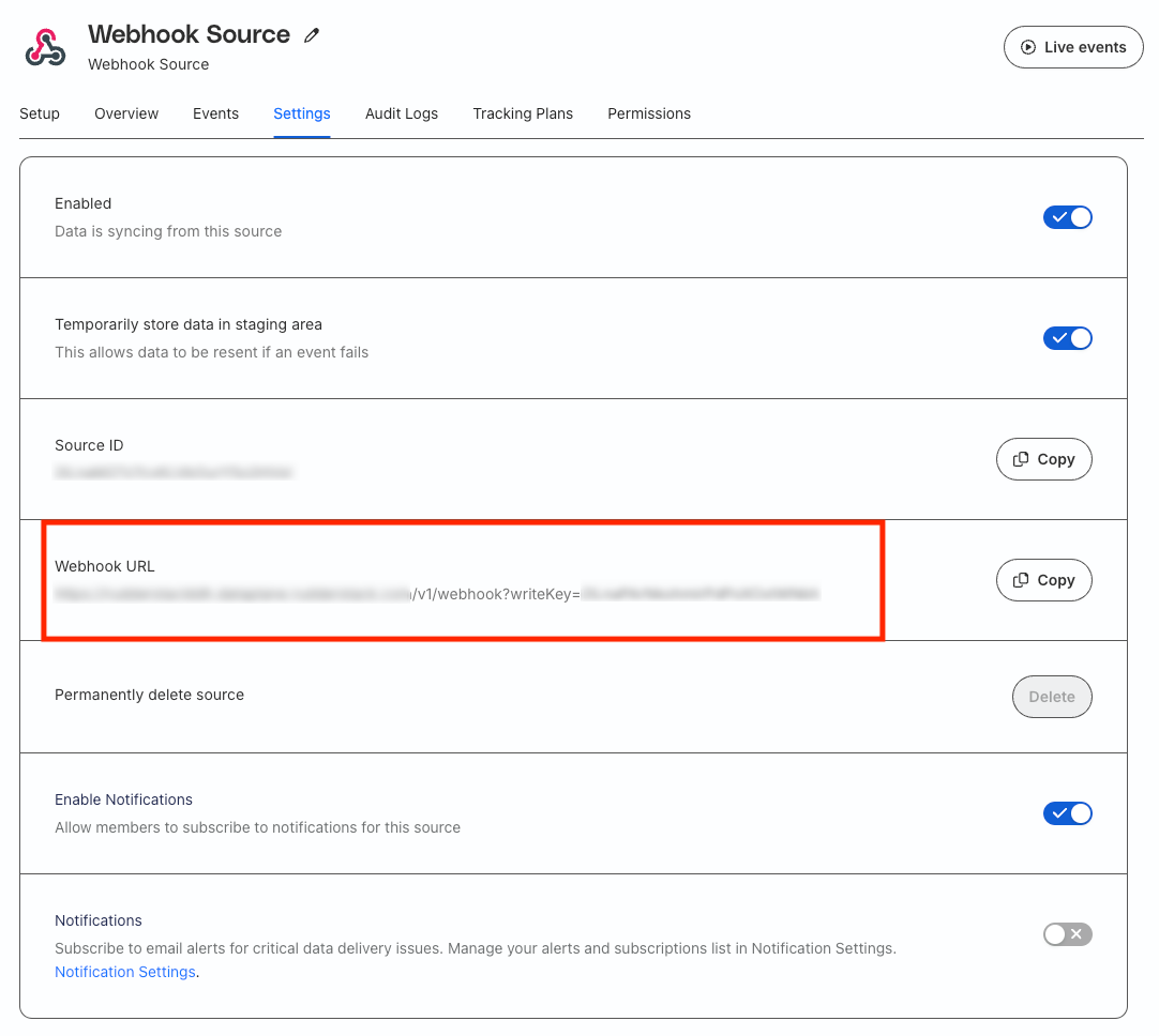 Webhook source
