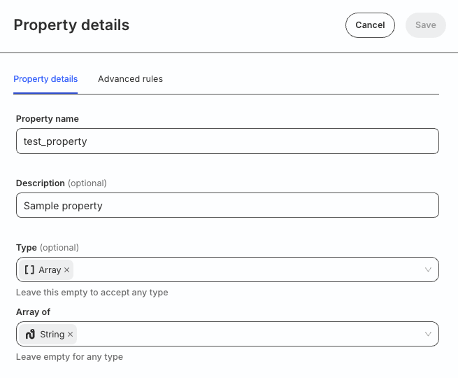 Add multiple properties with same name