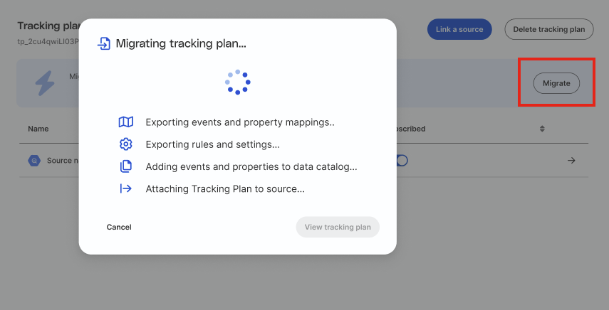 Tracking Plan migration process