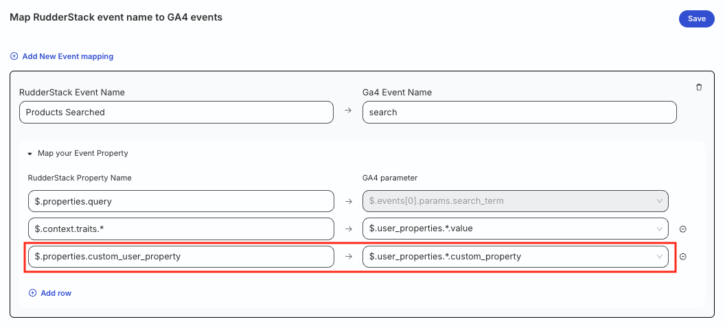 Add new event level mappings