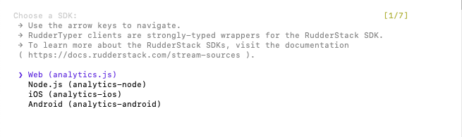 Choose SDK for RudderTyper client