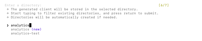 Choose directory to store the client