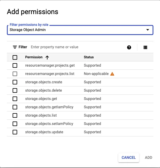 Setting permissions