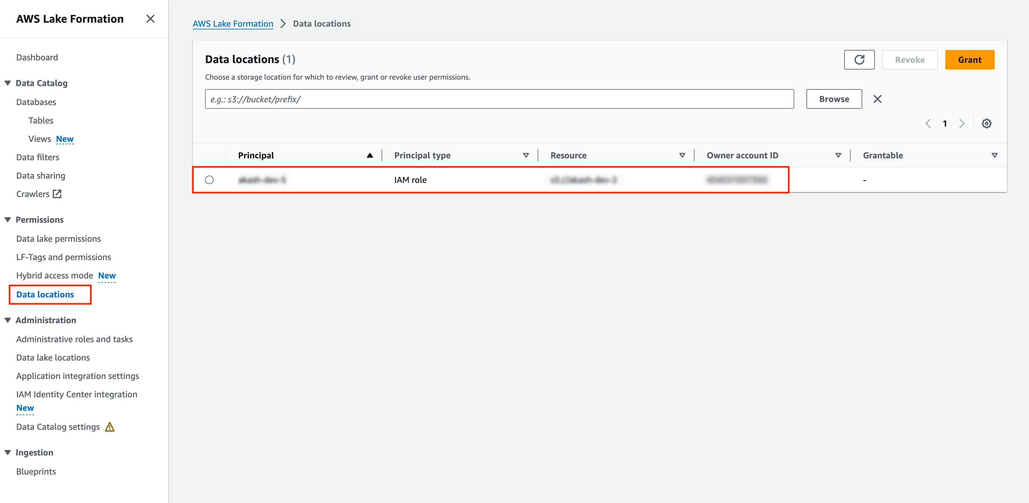Database creators in AWS Lake Formation