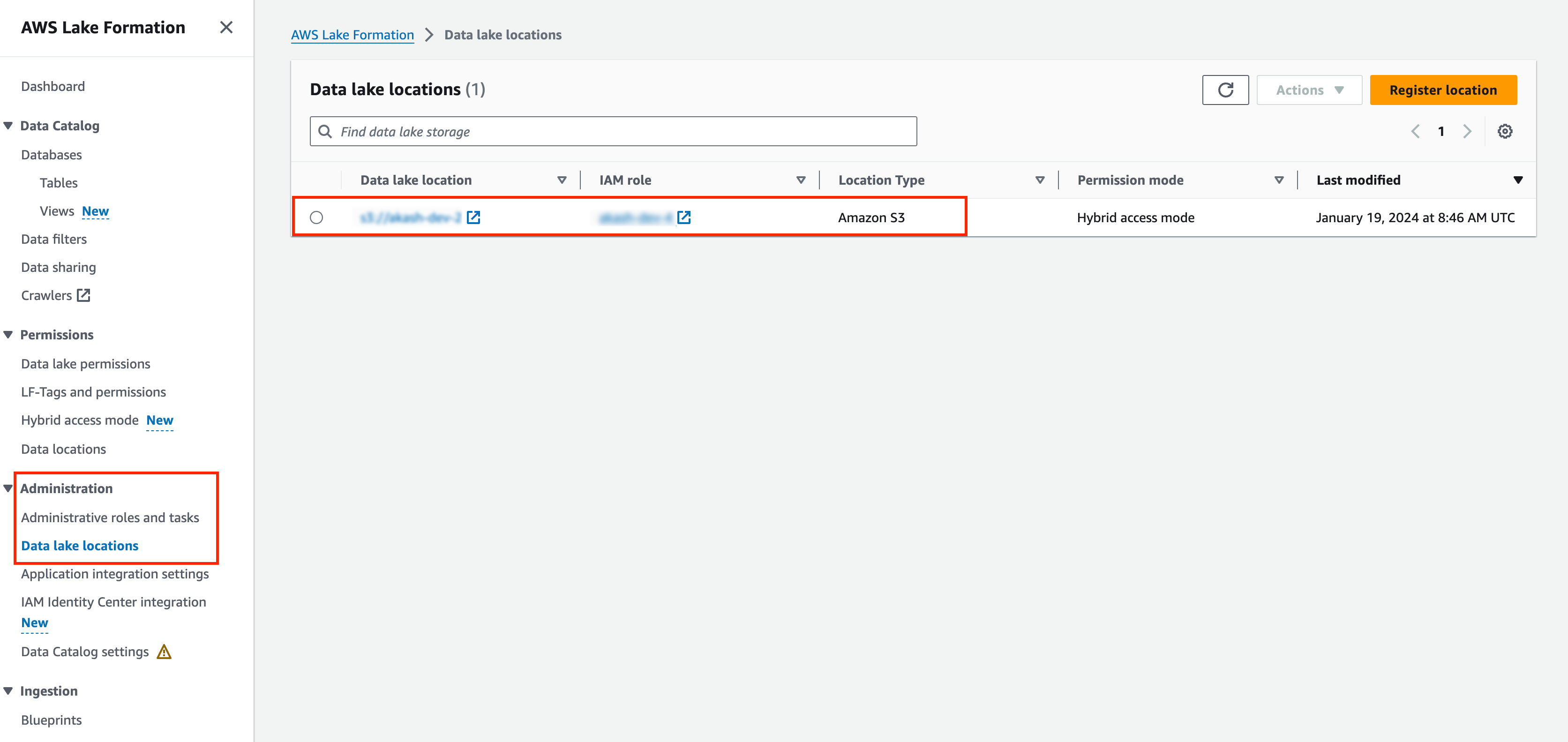 Database creators in AWS Lake Formation