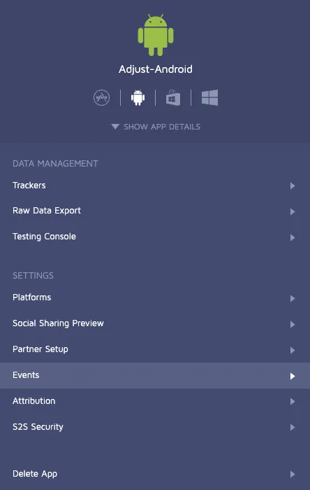 Adjust event token