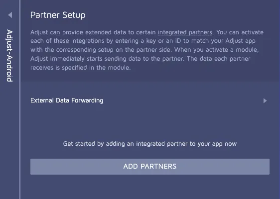 Adjust partner setup
