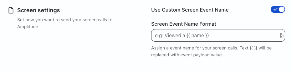 Set custom screen event names