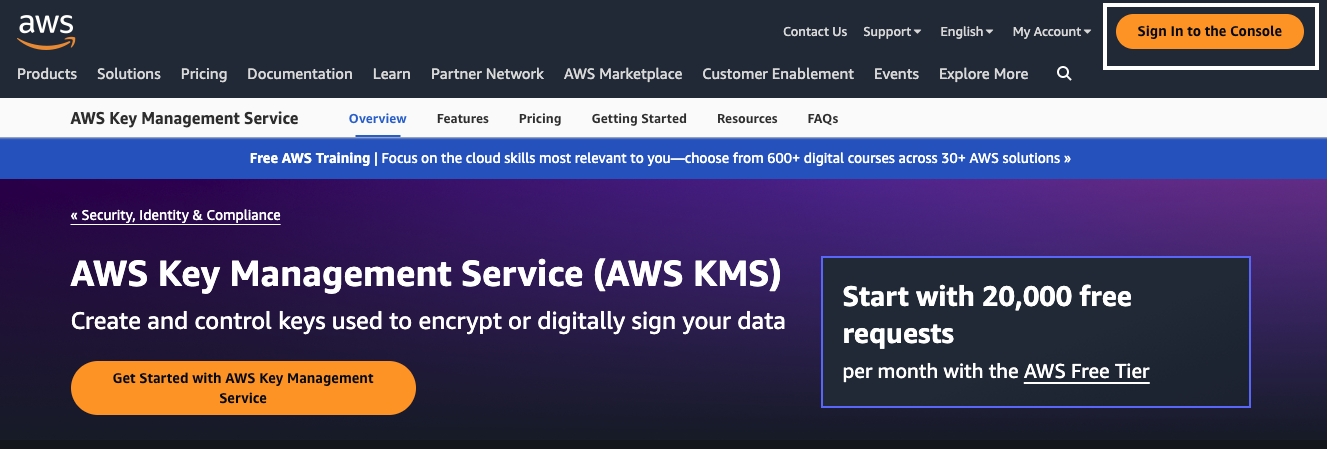 KMS console login