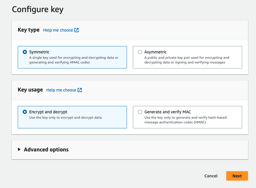 Key type and usage