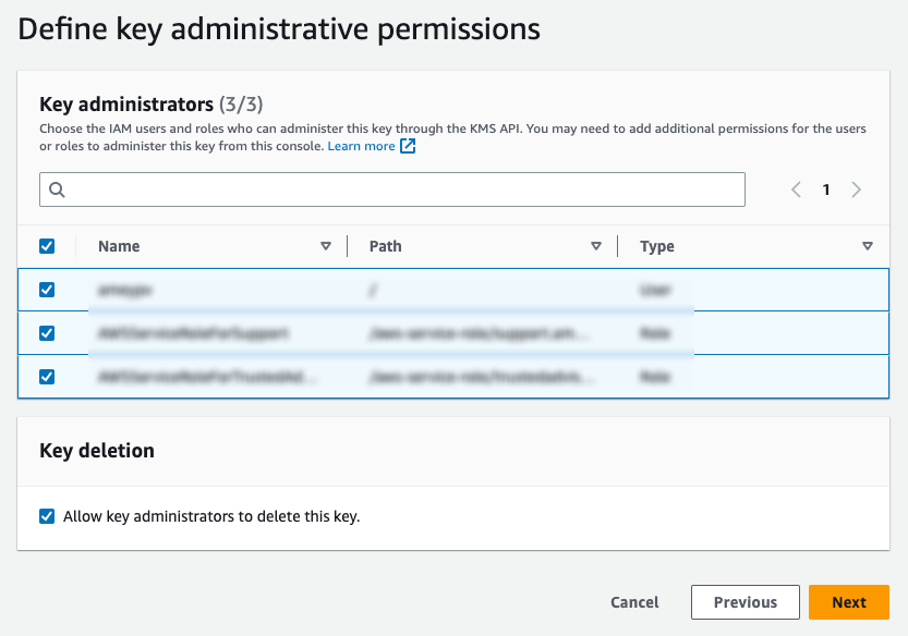 Key adminstration and usage