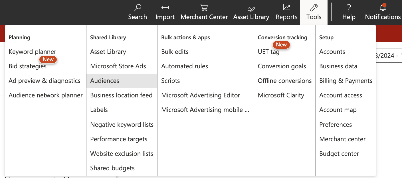 Create BingAds audience