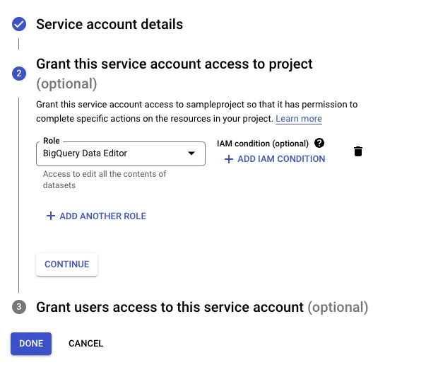 BigQuery User role