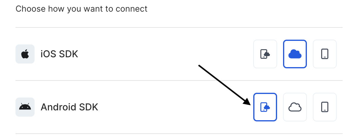 Leanplum hybrid mode connection setting