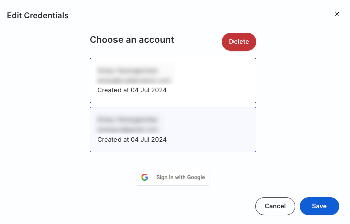 Google Account authentication