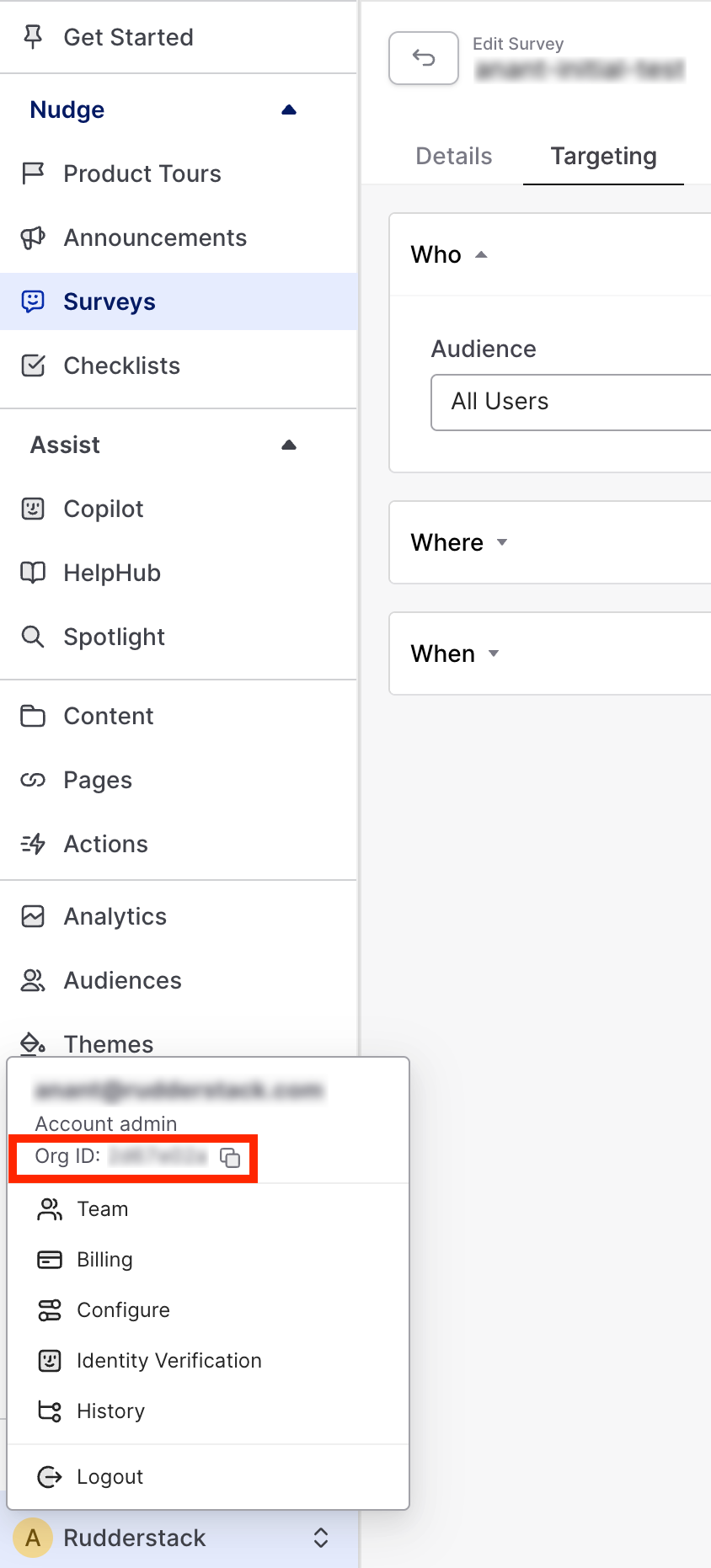 CommandBar organization ID