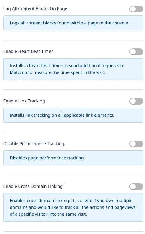 Matomo connection settings