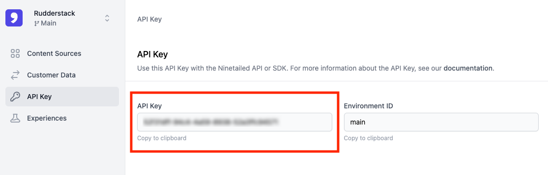 Ninetailed API key