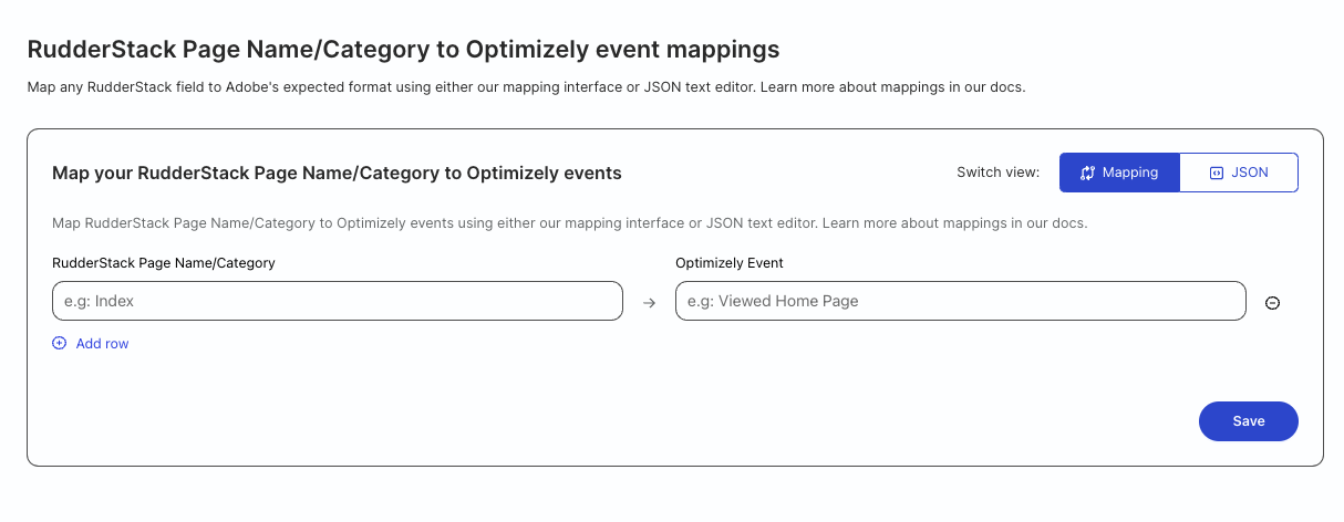 Optimizely Feature Experimentation page name and category mapping