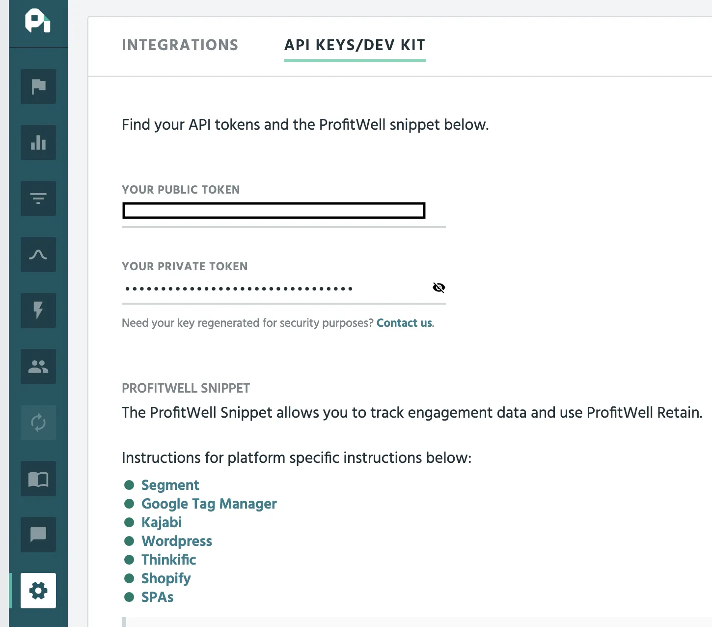 Profitwell API key