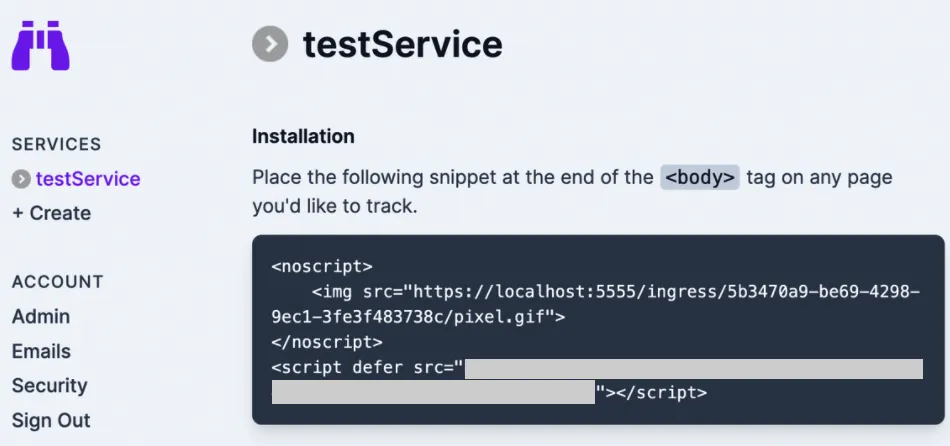 Shynet script url