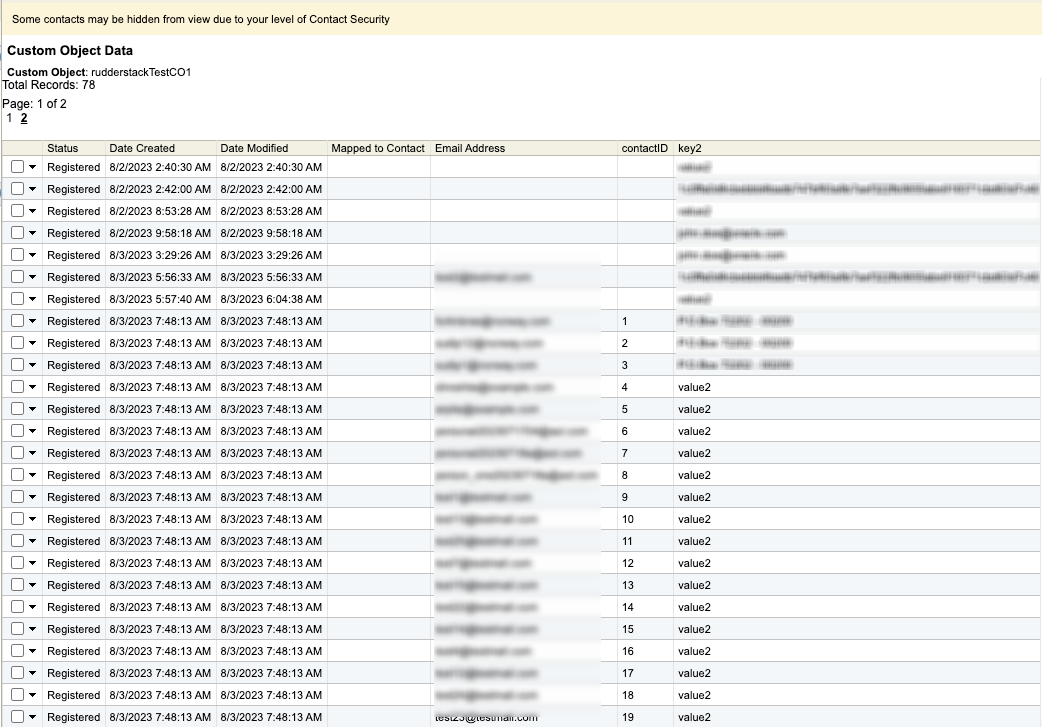 View reporting data for custom object