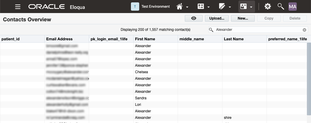 View reporting data for contact