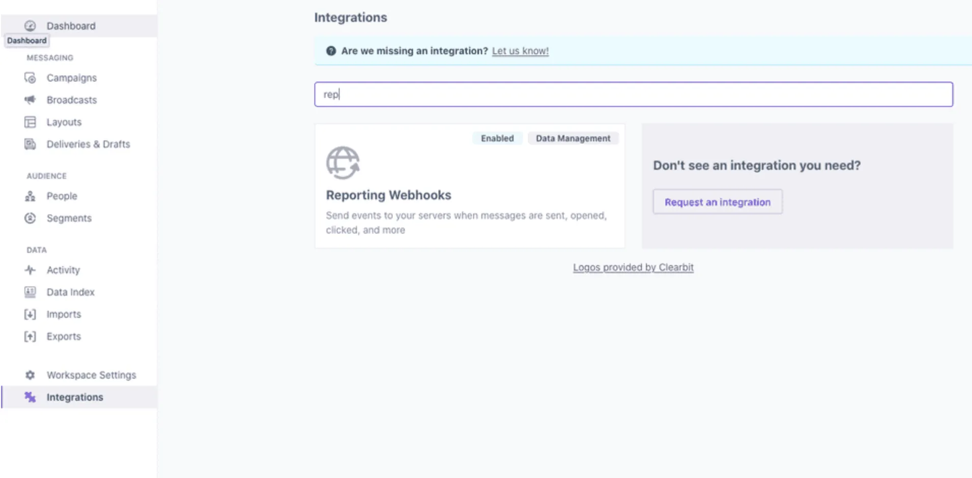 Customer.io reporting webhooks