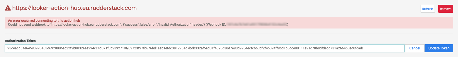 RudderStack Action Hub error