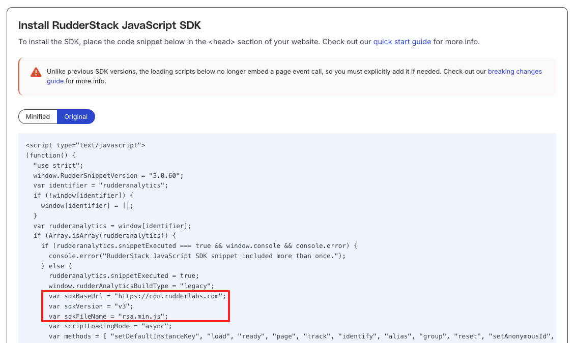 Updating sdkBaseURL