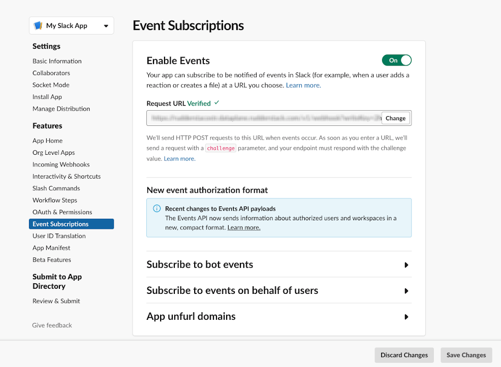 Add webhook name and URL