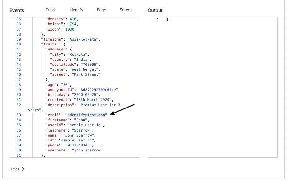 Filtering out events using libraries in transformation