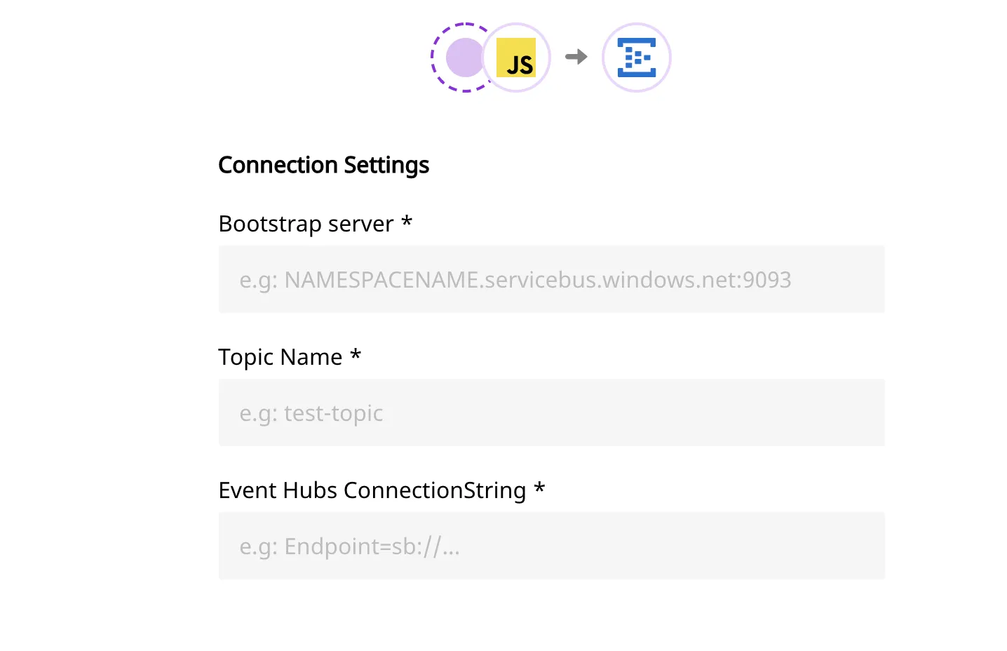 Azure Event Hubs Connection Settings