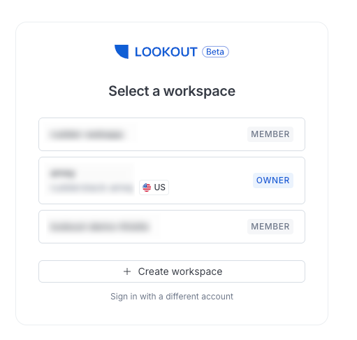 Select Lookout workspace to link
