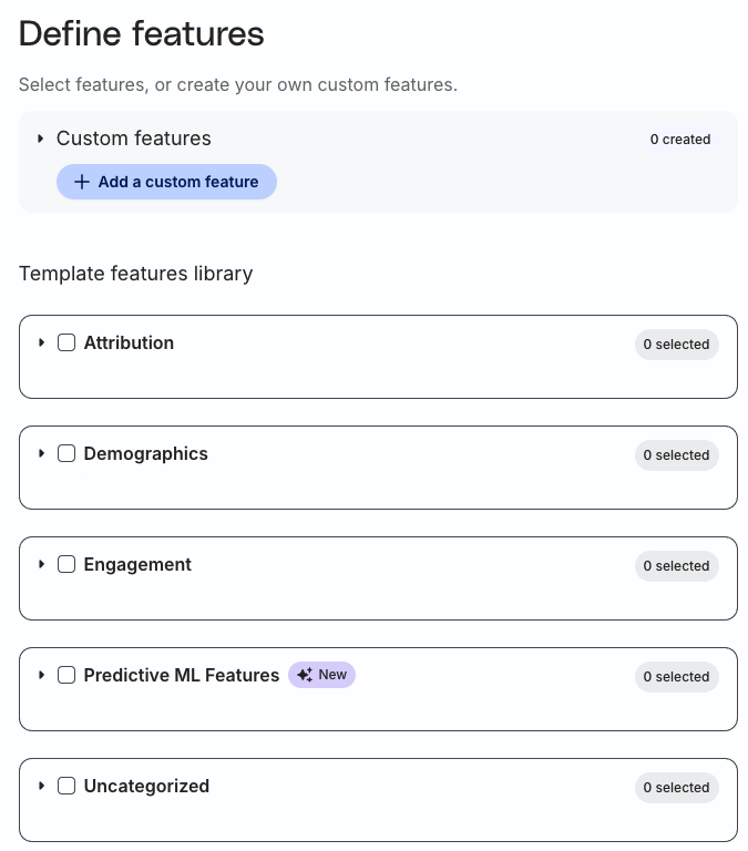 Choose predefined template